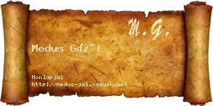 Medus Gál névjegykártya